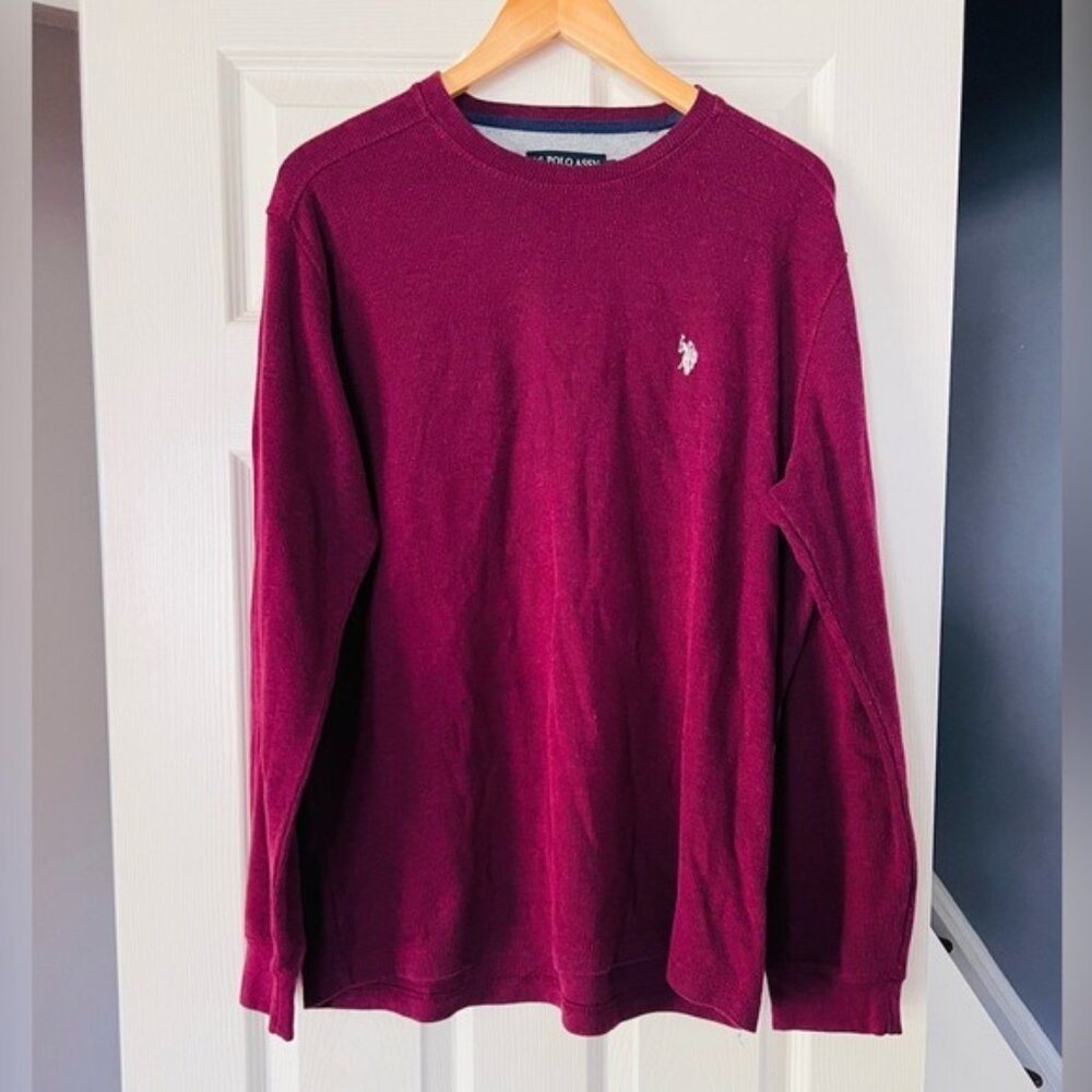 U.S. Polo Assn. Men’s Burgundy Crewneck Sweater XL Embroidered Logo